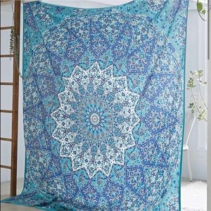 Urban Outfitters Blue Elephant Medallion Tapestry